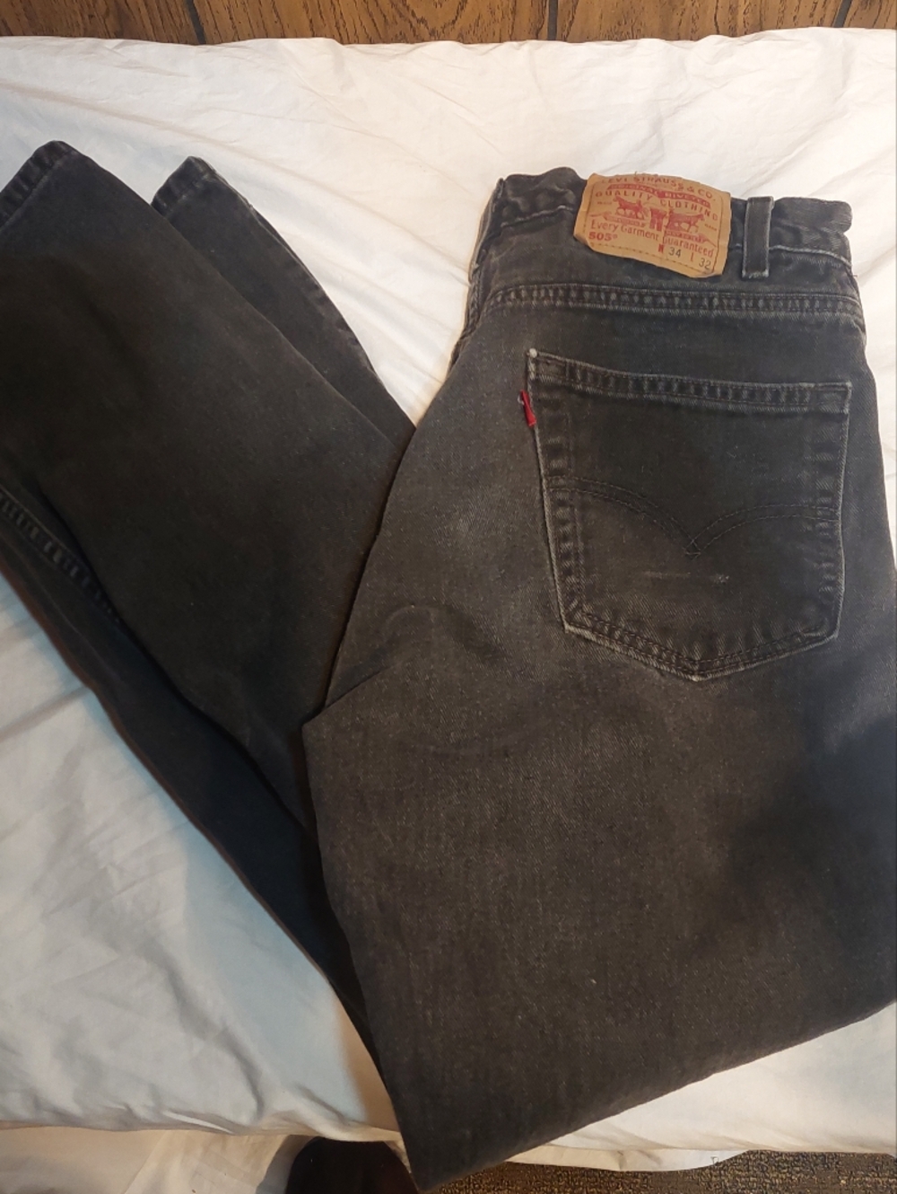 Levi's Men's 505 Vintage Y2K Black Straight Jeans 2001 W34x L32